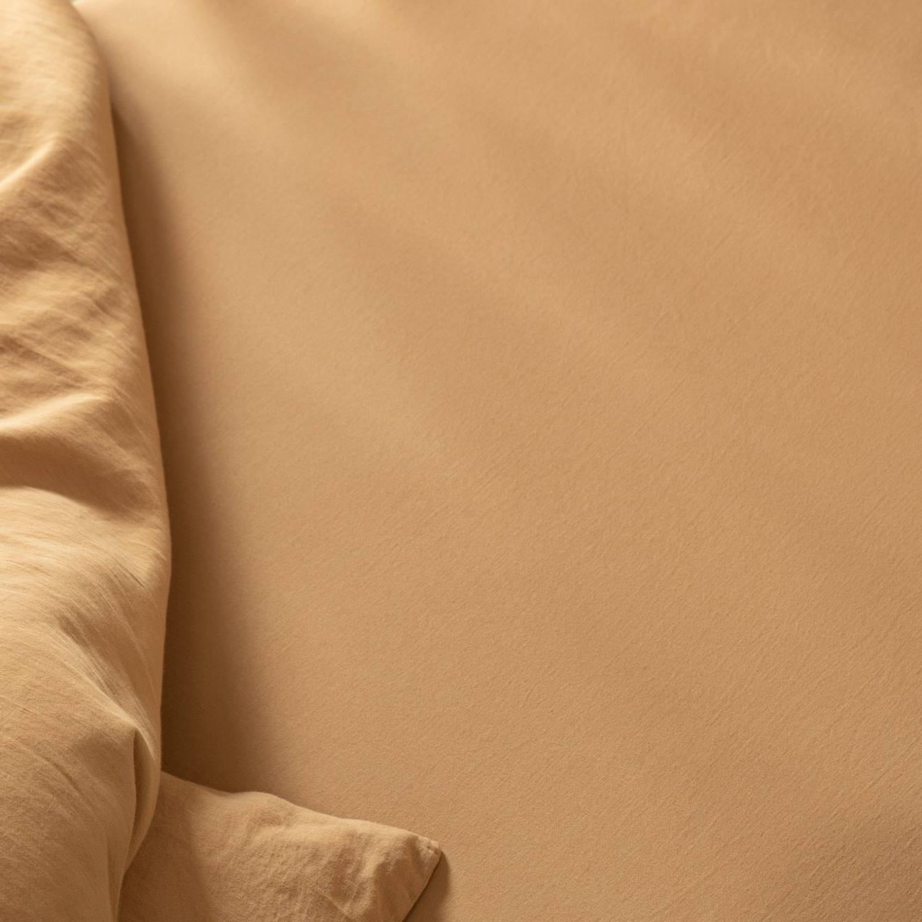 Drap Housse Bébé Satin De Coton Bio Lavé Ambre