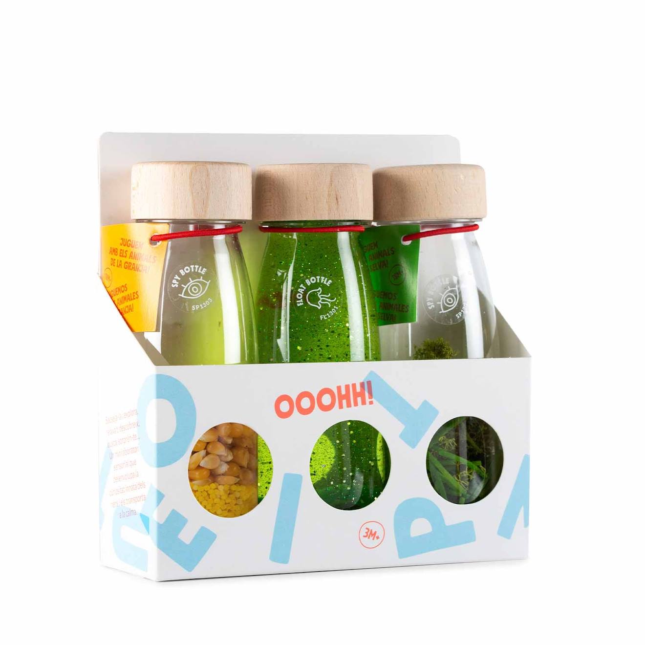 Lot De 3 Bouteilles Sensorielles Vert, Life (Petit Boum) - Image 1