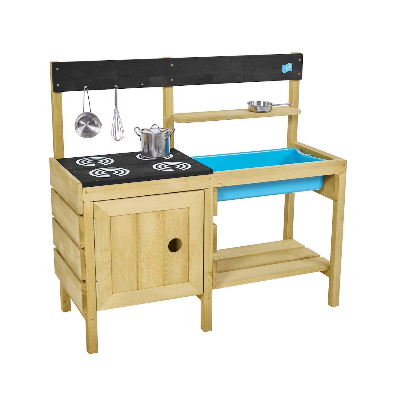 Cuisine D'extérieur Pour Enfant Junior Chef Bois Fsc® Marron - Bleu - Noir