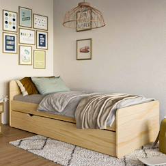 Chambre et rangement-Lit gigogne bois massif lilow