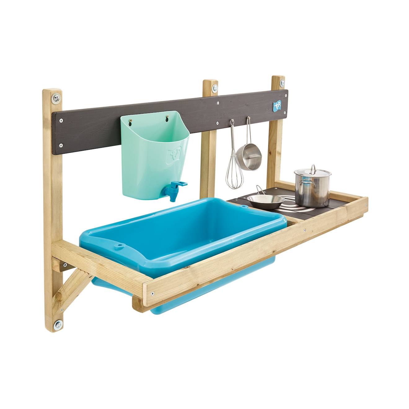 Cuisine D'extérieur Pour Enfant Fun Bois Fsc® Marron - Bleu - Noir