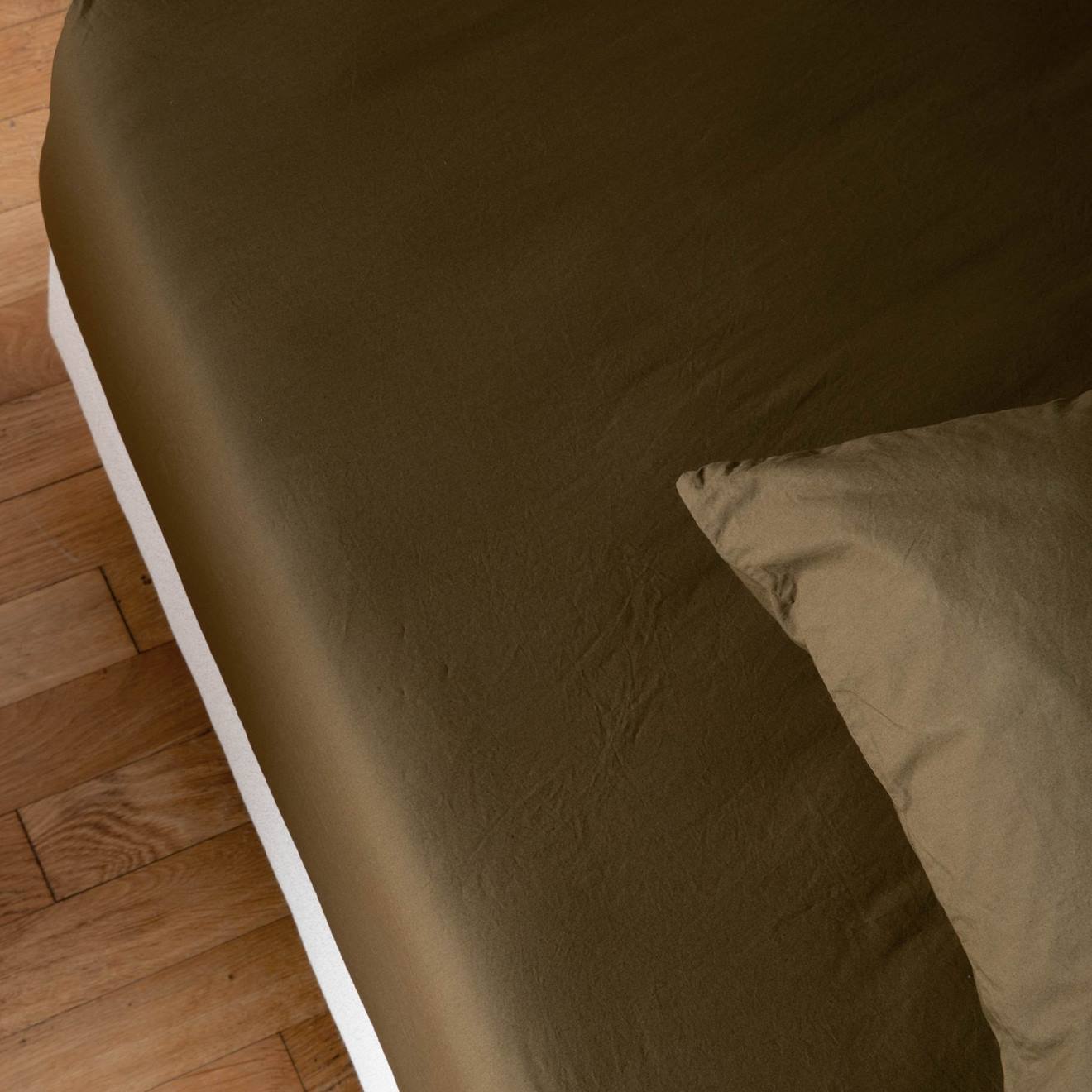 Kadolis - Drap-housse En Percale De Coton Bio Lavé 1 Personne Toundra