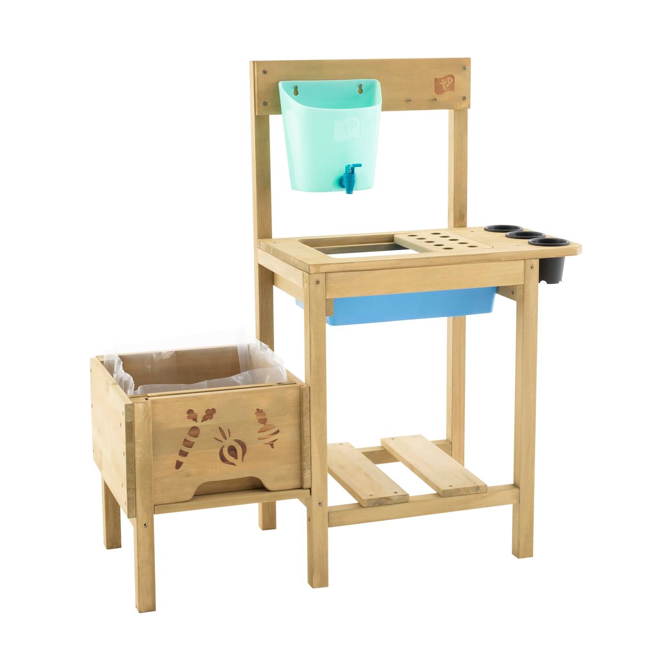 TP Toys - Table À Rempoter Pour Enfant Petit Jardinier Bois Fsc® Marron - Bleu - Noir