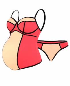 Vêtements de grossesse-Maillot de bain-Tankini de grossesse avec armatures rosy