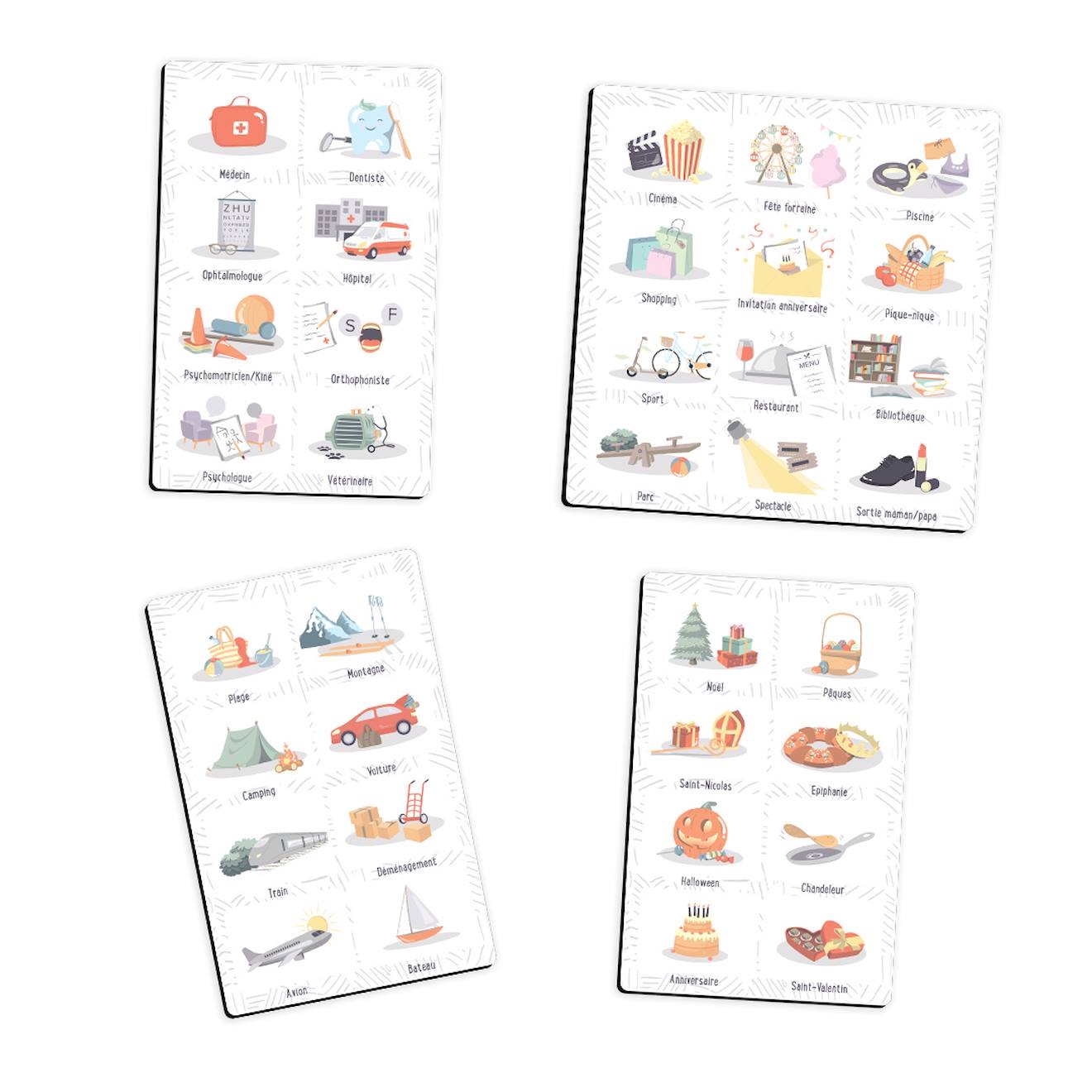 Magnets D’activités – 36 Magnets Blanc