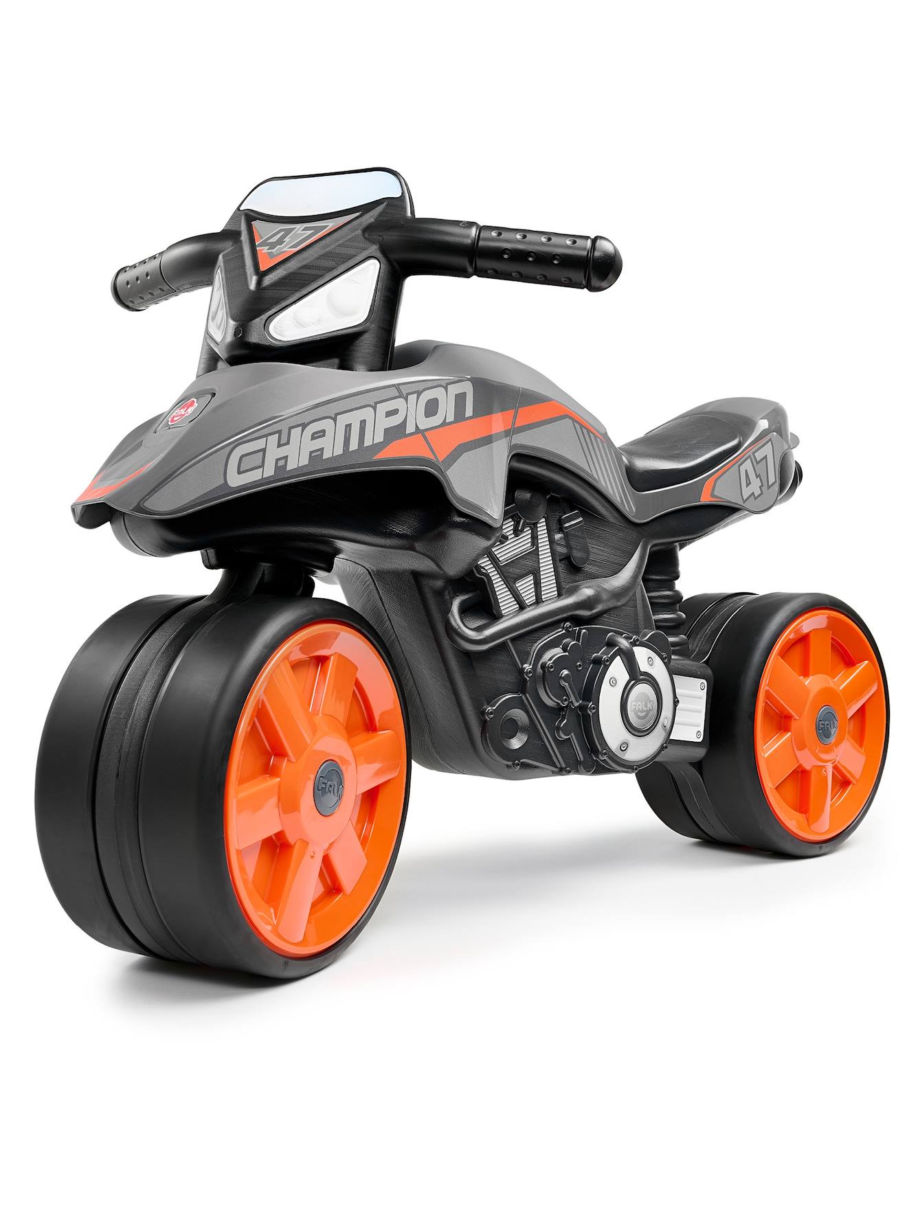 Draisienne Moto Street Avec Roues Silencieuses Gris Anthracite Et Orange
