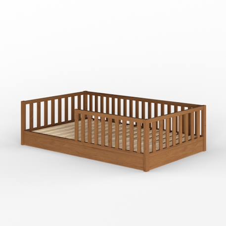 Lit enfant montessori bois massif romeo Blanc+Bois+Noisette 14 - vertbaudet enfant 