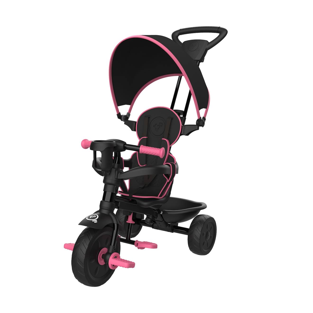 Tricycle Enfant Évolutif 4 En 1 Deluxe Métal Noir - Rose