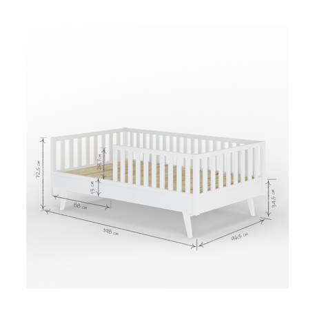Lit enfant montessori bois massif romeo Blanc+Bois+Noisette 6 - vertbaudet enfant 