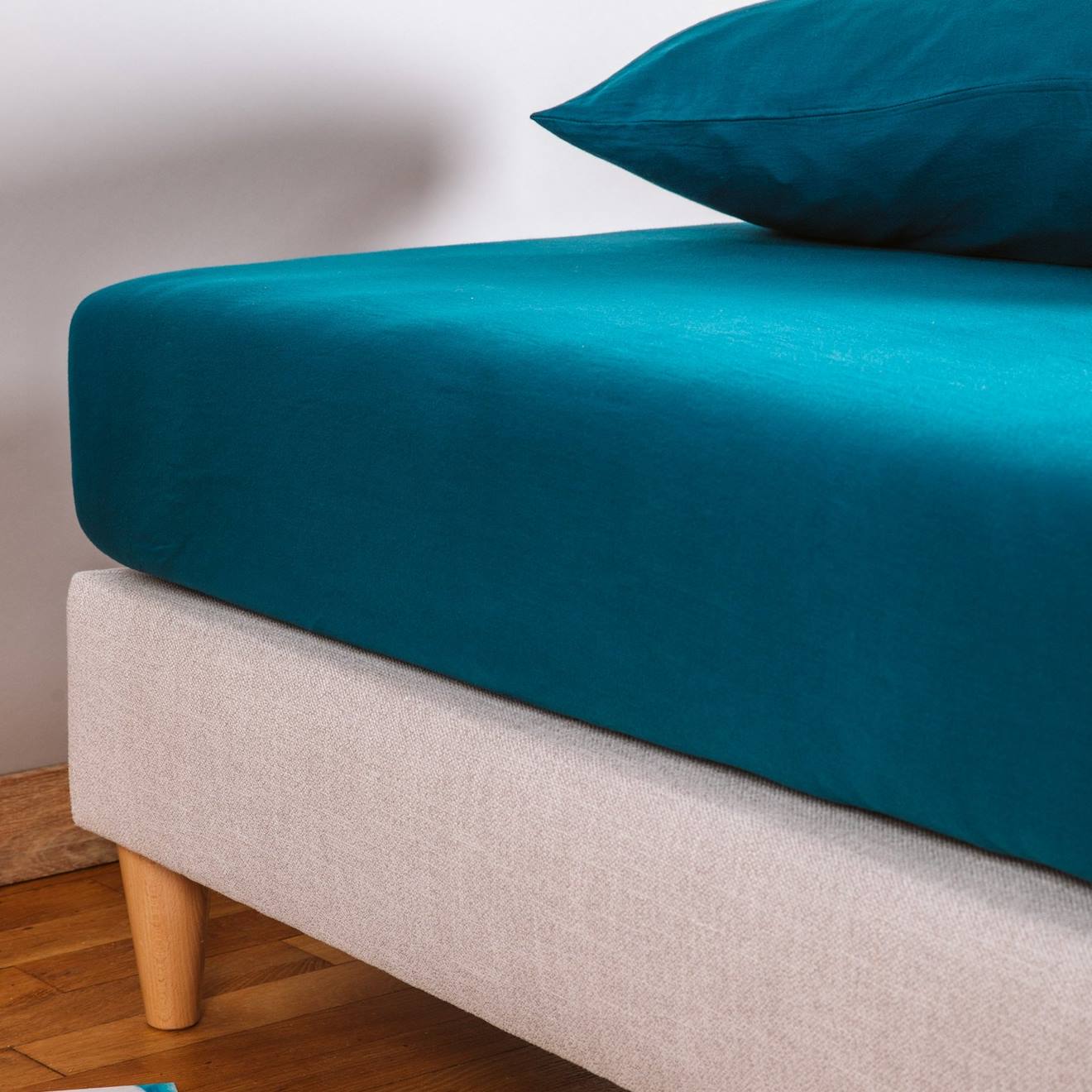 Drap Housse Pur Coton Bio 1 Personne Bleu Nuit