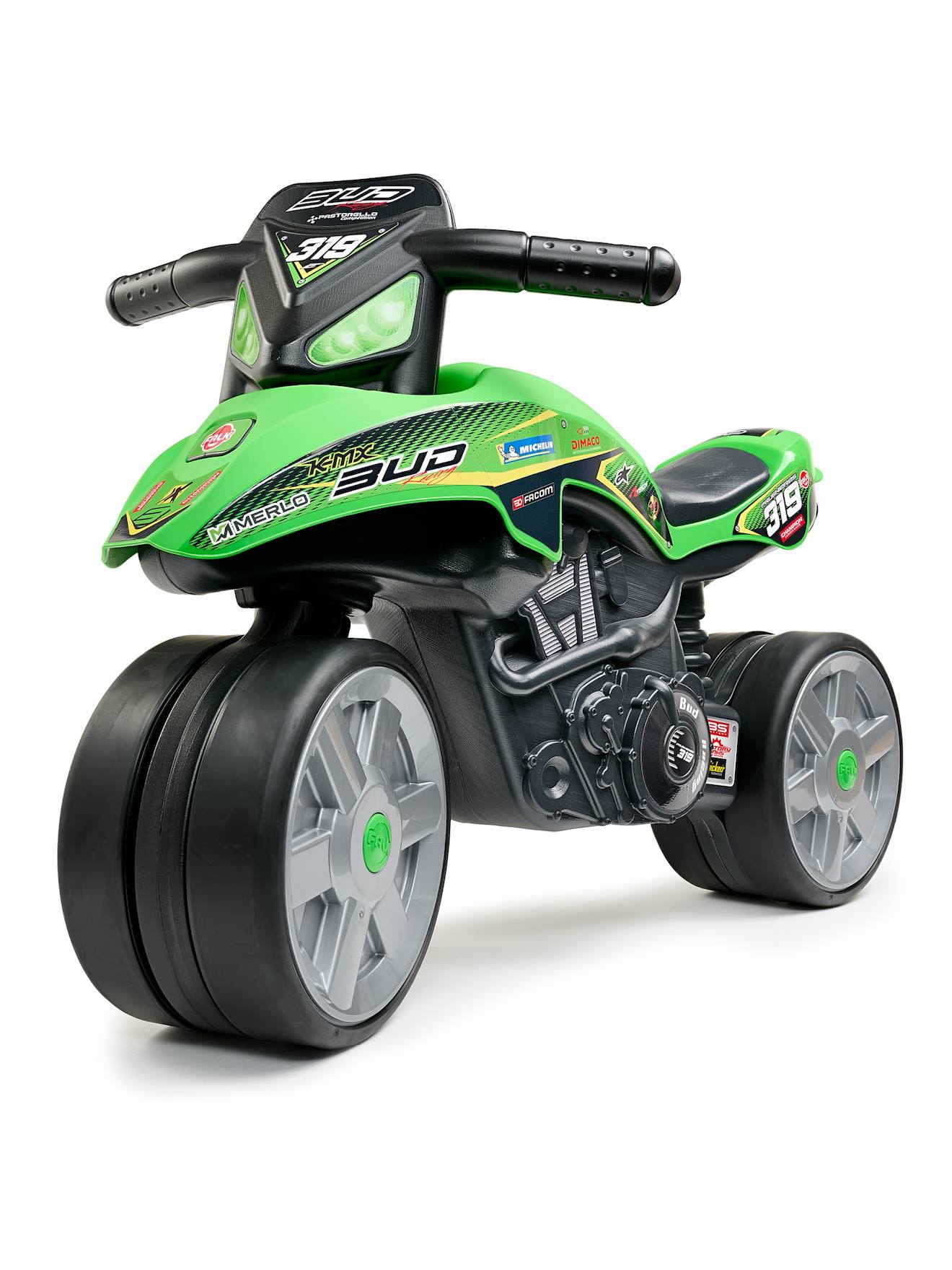 Draisienne Moto Street Avec Roues Silencieuses Vert Bud Racing