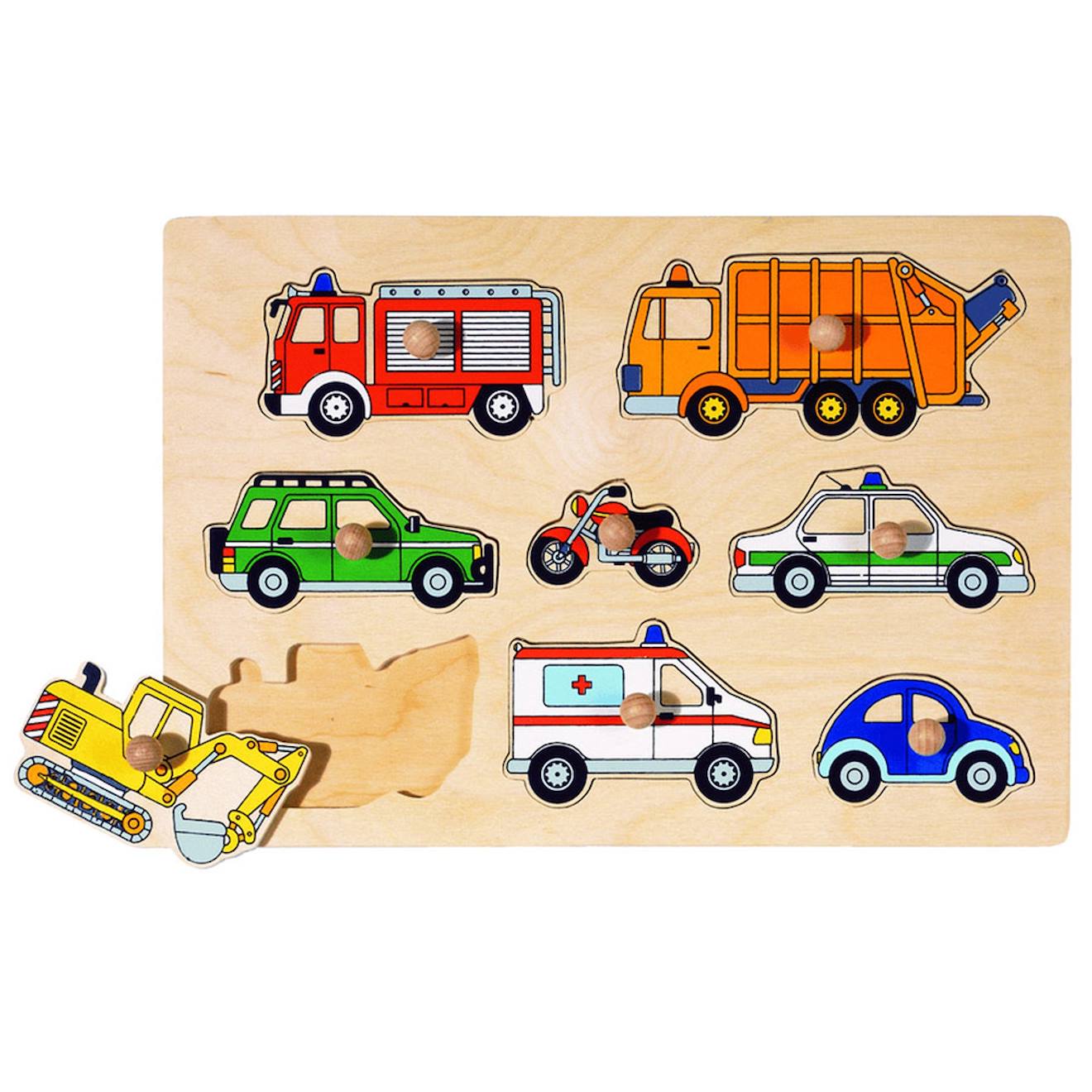 Puzzle À Boutons Moyens De Transport 8 Éléments Multicolore