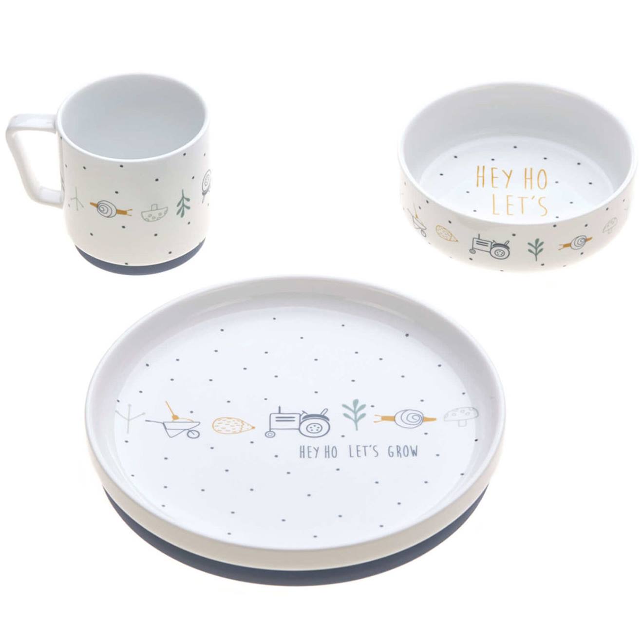 Coffret Repas En Porcelaine Garden Explorer Tracteur Blanc