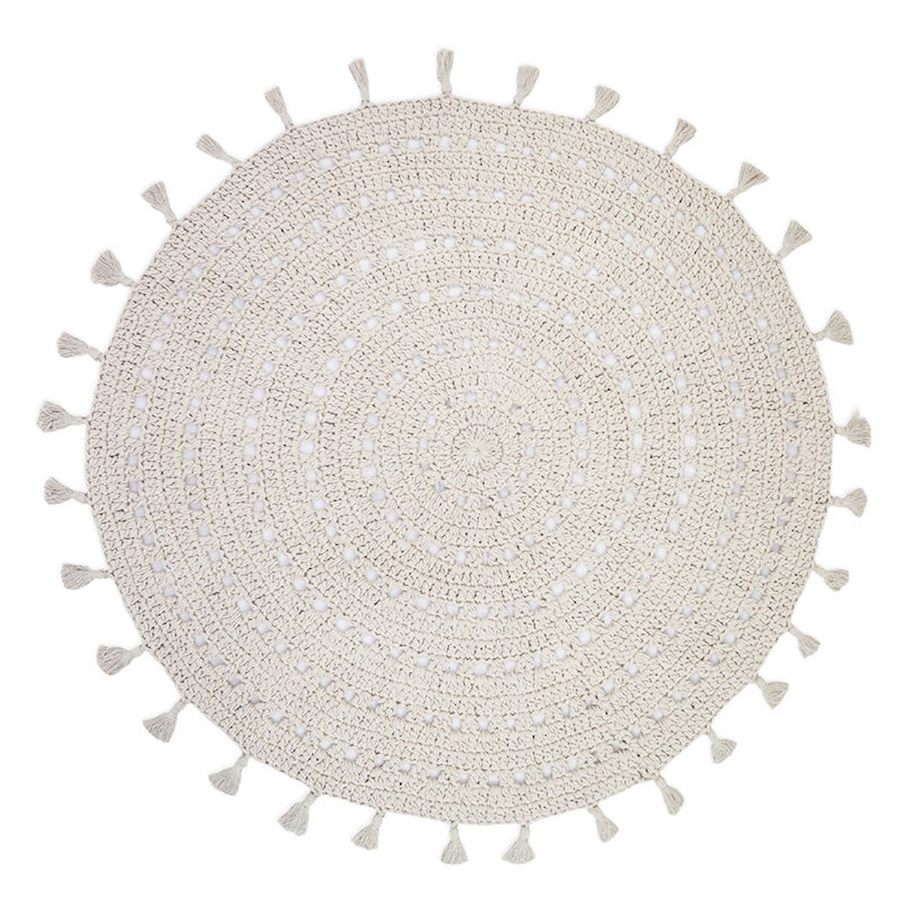 Tapis Chambre Enfant Coton Crochet Nila Ecru