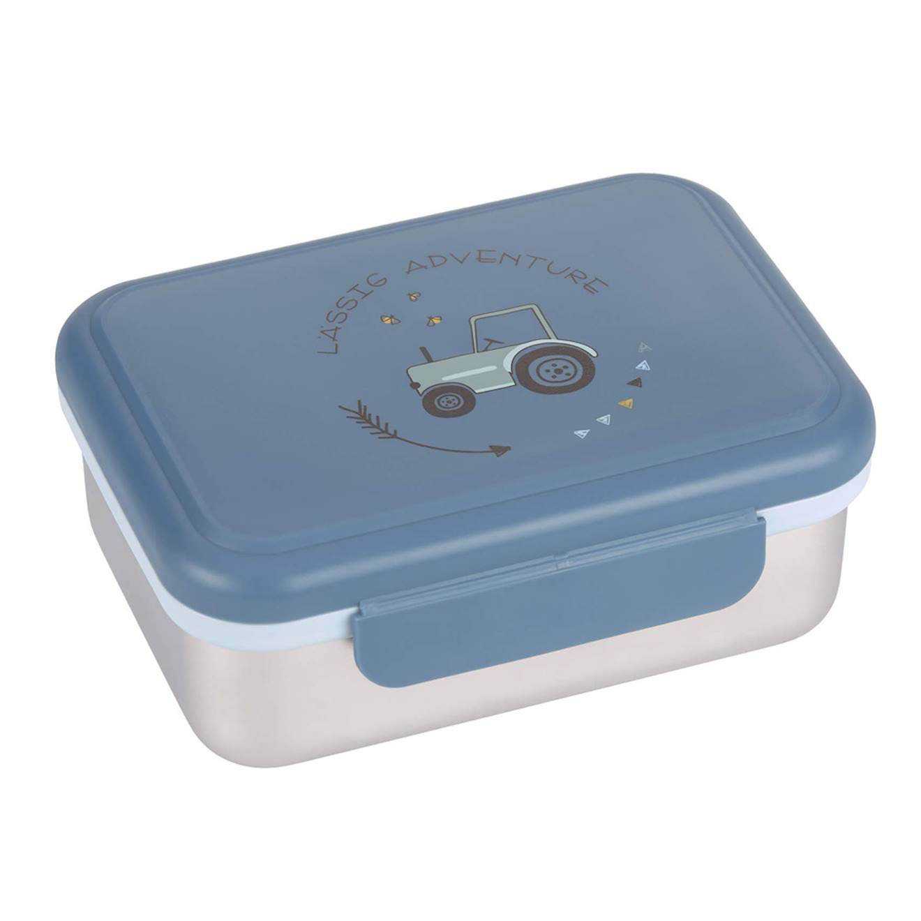 Boîte À Goûter En Inox Tracteur Bleu