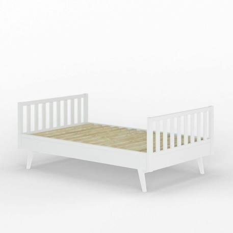 Lit enfant montessori bois massif romeo Blanc+Bois+Noisette 5 - vertbaudet enfant 