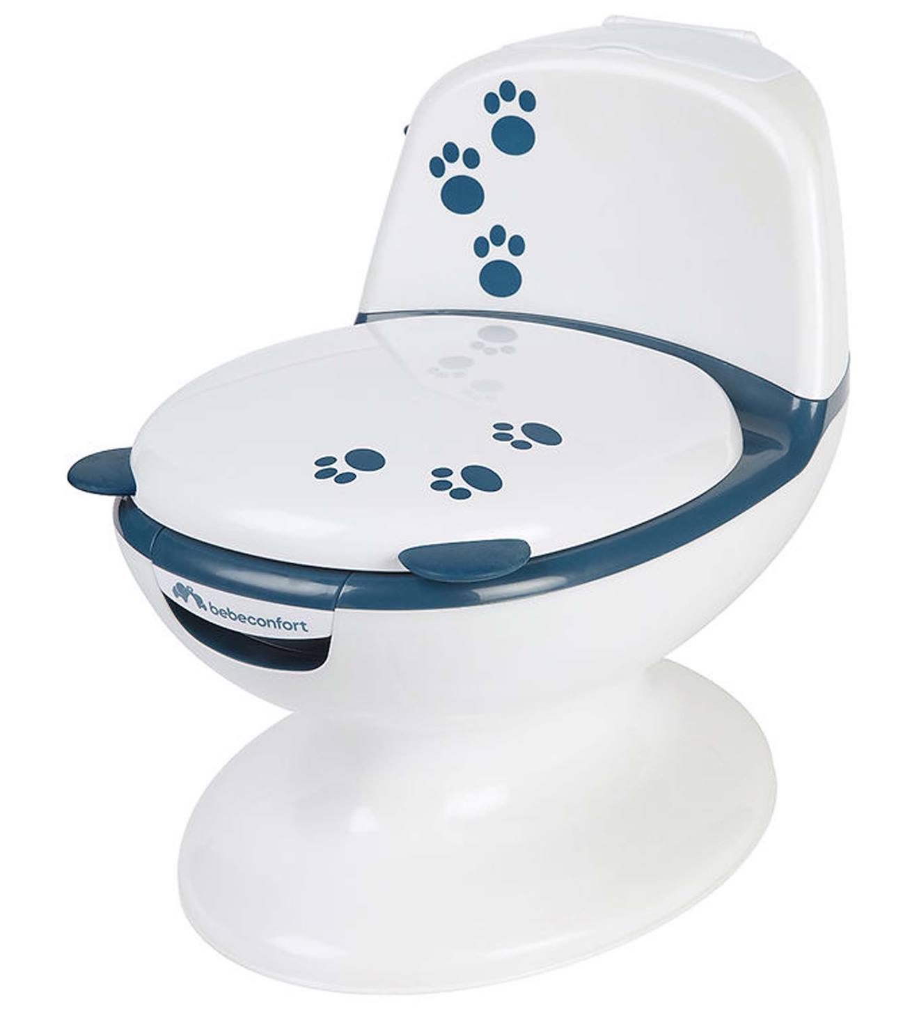 Mini Toilette Renard, Pot Avec Bruit De Chasse D'eau Blanc Et Bleu