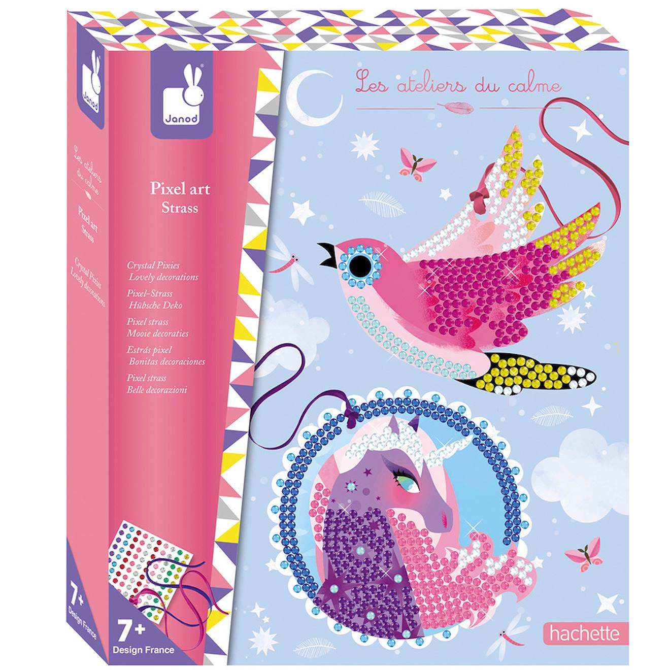 Janod - Set Créatif Pixel Art Strass Jolies Décos Rose