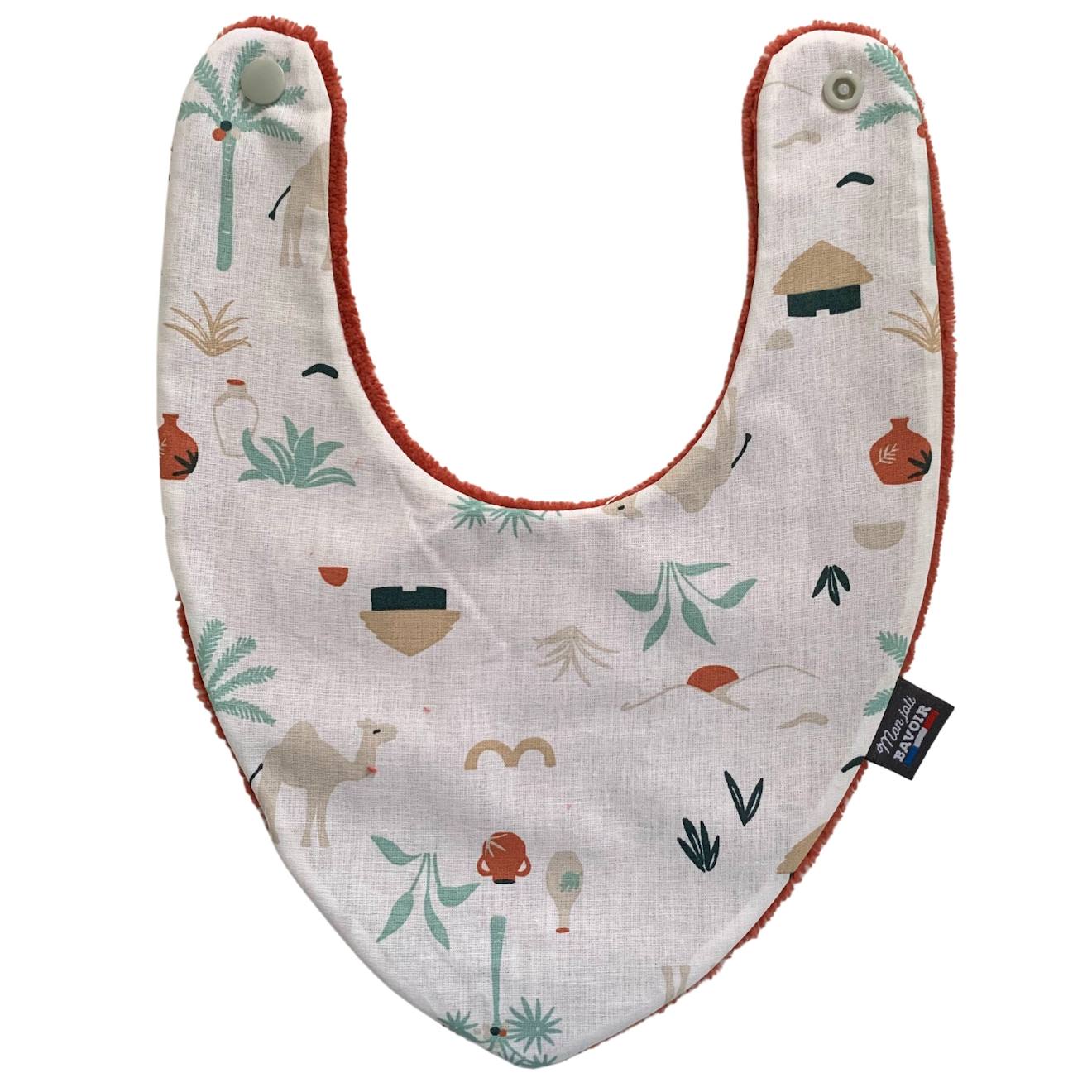 Bavoir Bandana (bleu Imprimé Feuilles) Oasis