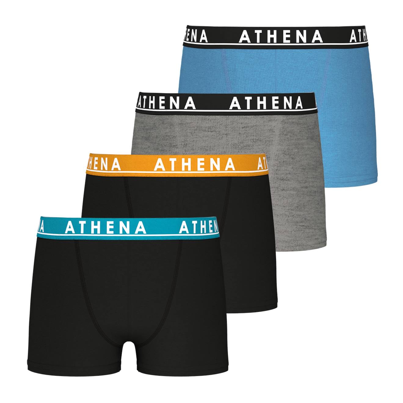 Lot De 4 Boxers Easy Color Noir-gris-bleu