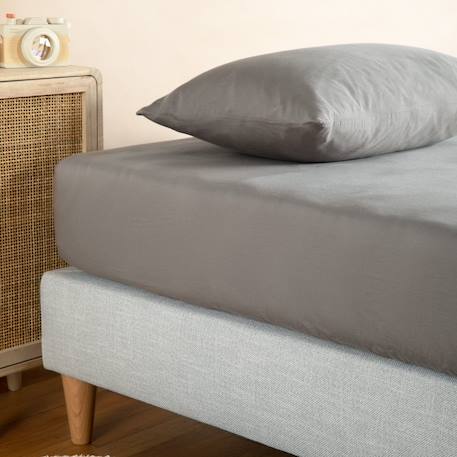 Drap housse 1 personne pur coton bio Blanc+Bleu nuit+Ecru+Eucalyptus+Gris tourterelle+Rose nude+Terracotta 25 - vertbaudet enfant 