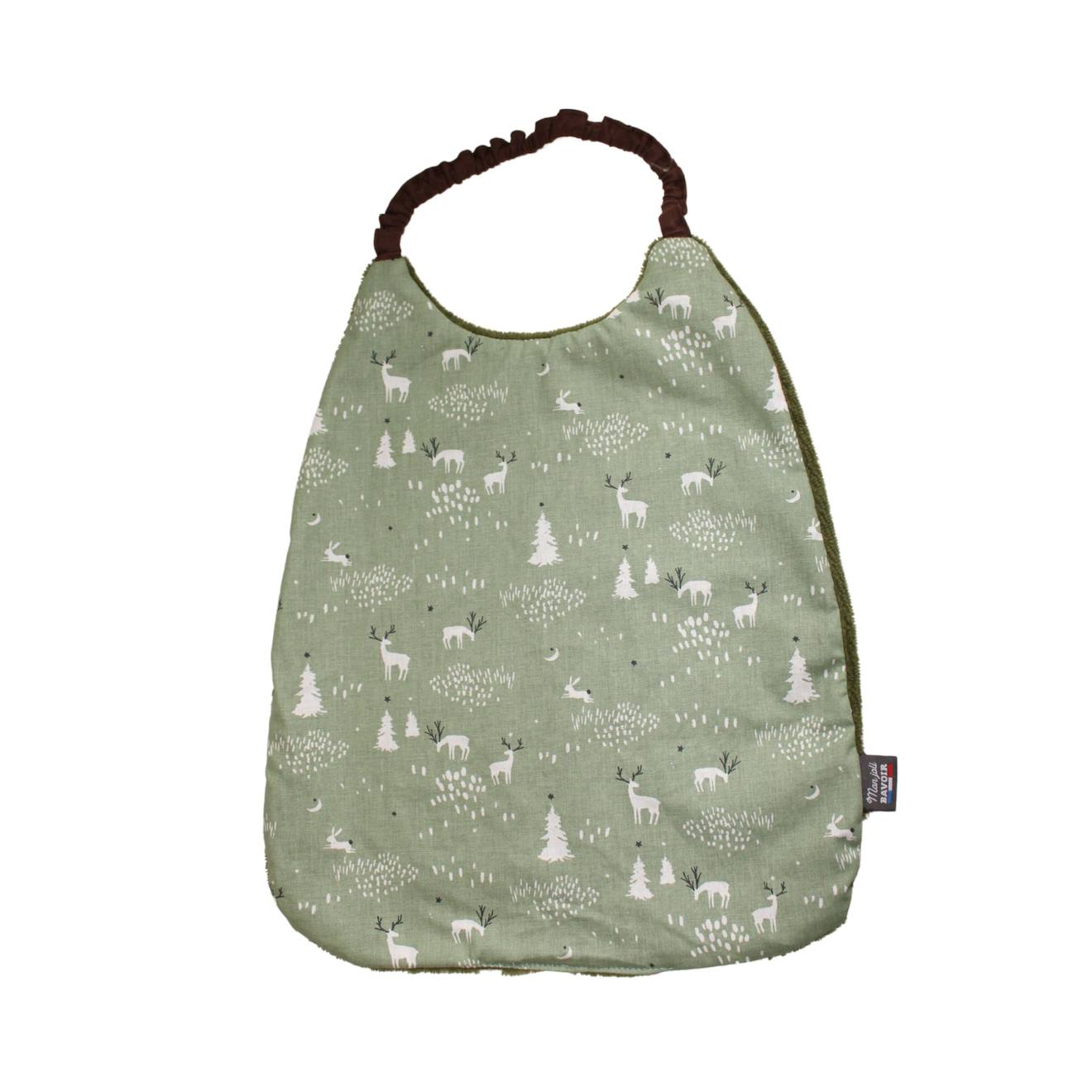 Grand Bavoir Élastiqué (animaux D'hiver Moka) Animaux D'hiver Vert