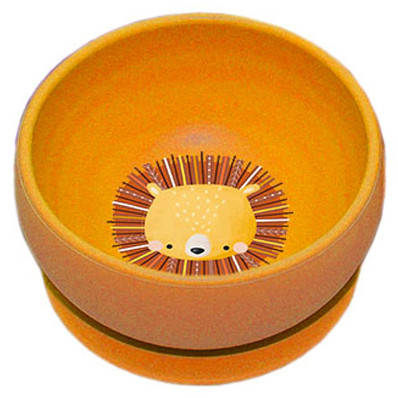 Bol En Silicone Avec Ventouse Animaux Orange