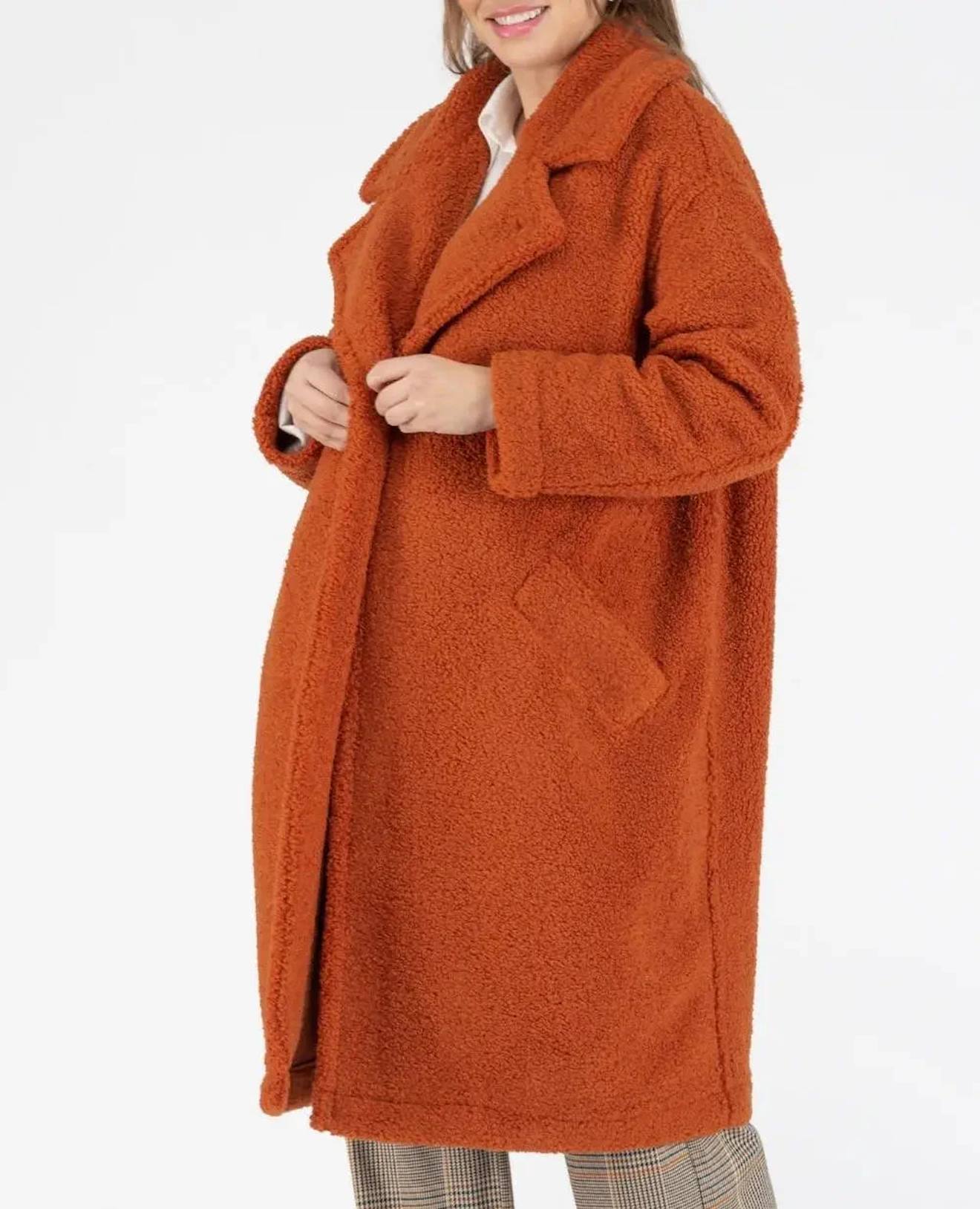 Manteau Long De Maternité Oversize Léonie Cuivre