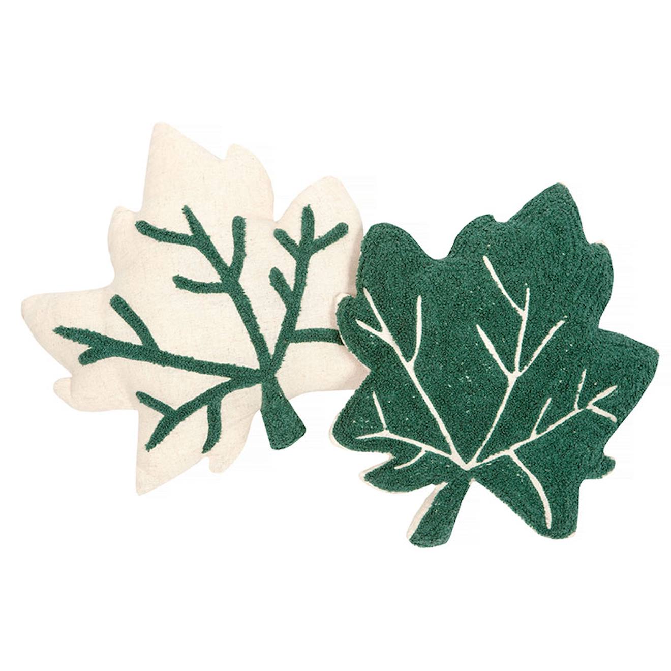 Nattiot - Coussin Chambre Enfant Petites Feuilles Little Fall Vert