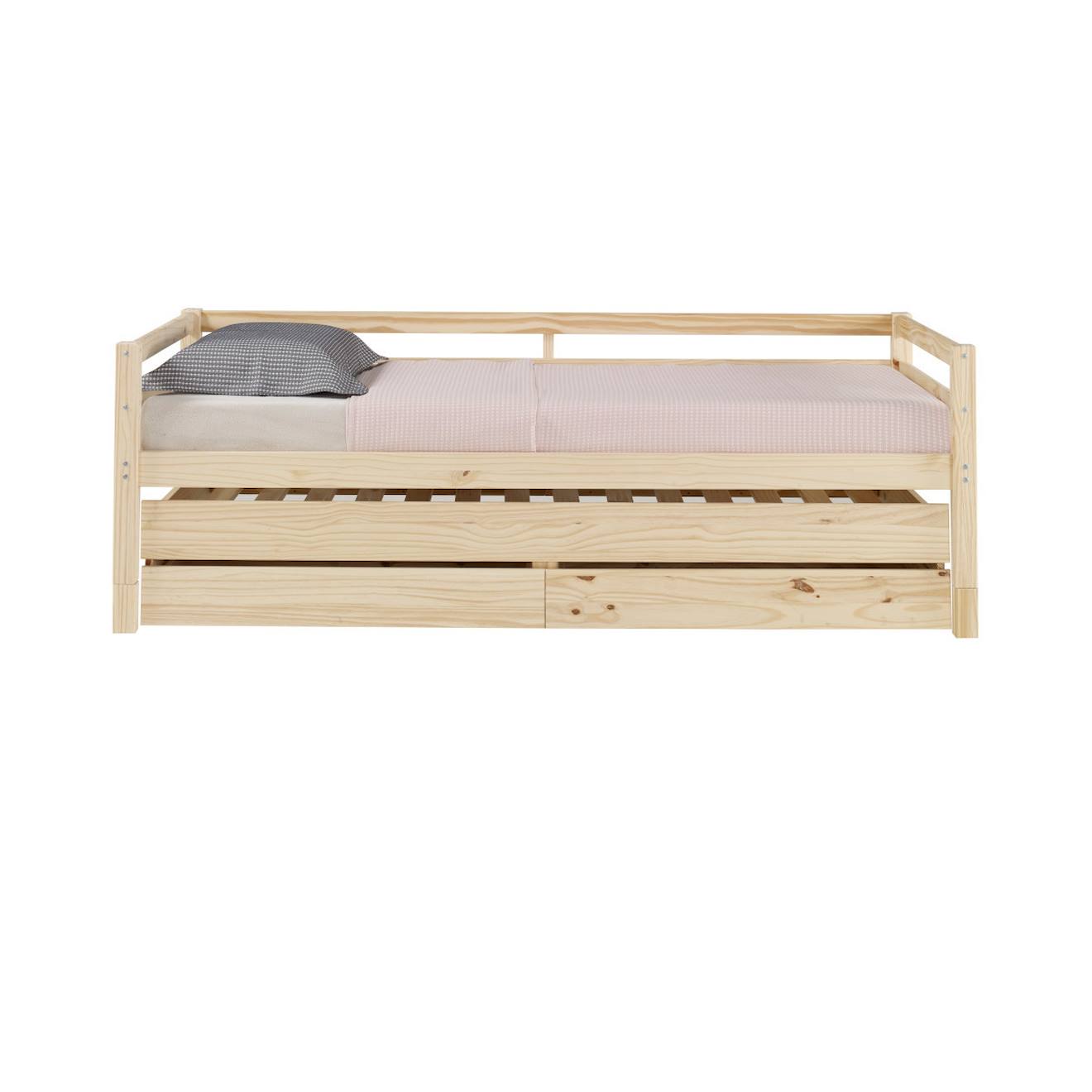 Lit Banquette Gigogne Bois Massif Alma Bois