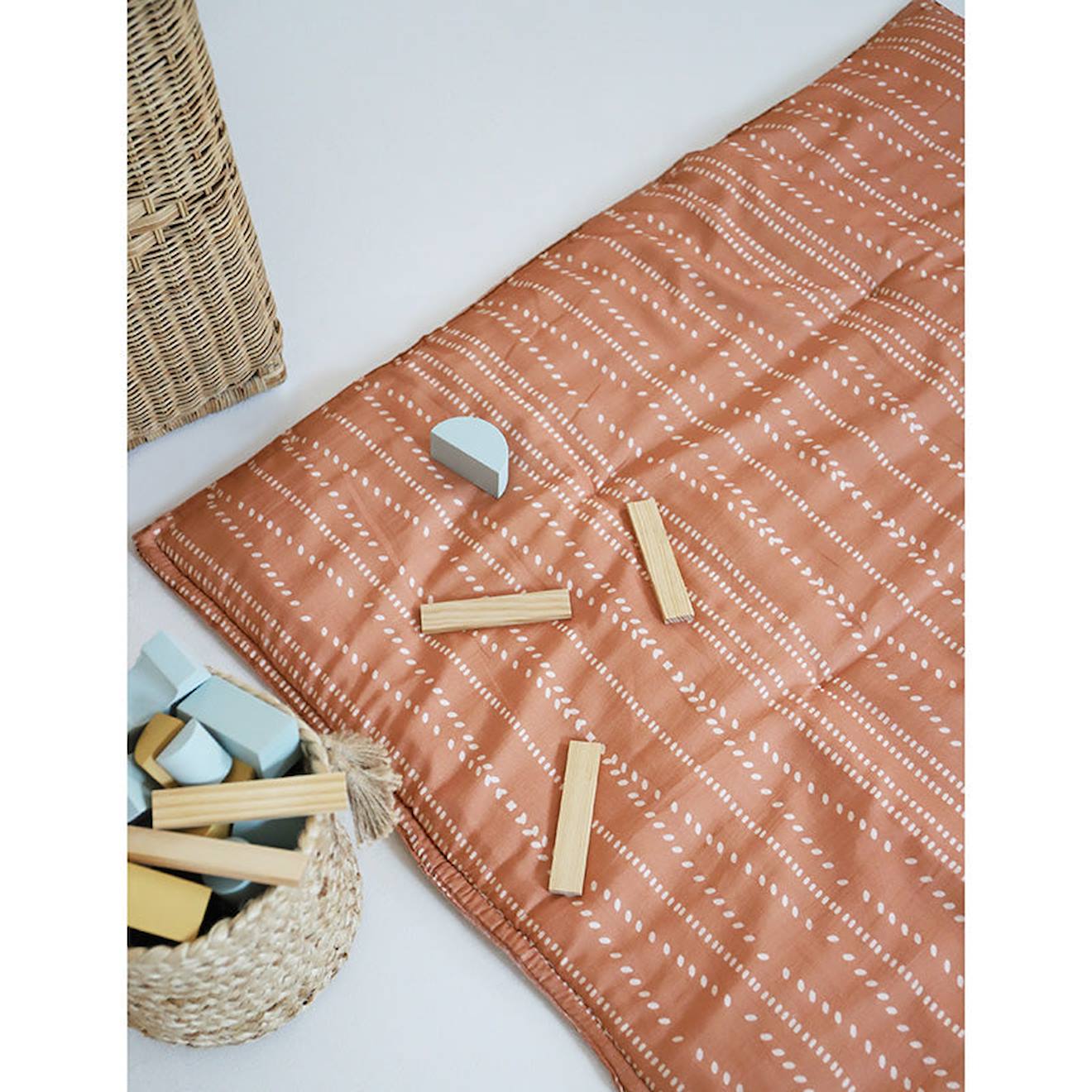 Tapis De Repos Bébé Coton Imprimé Bohème Nepo Terracotta (Nattiot) - Image 1