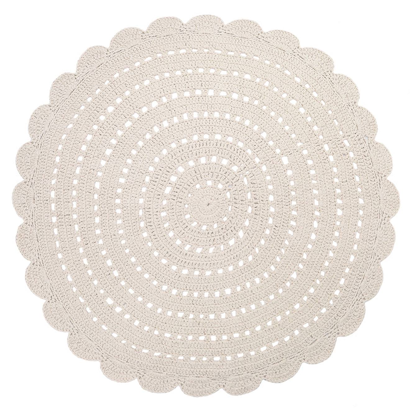 Tapis Chambre Enfant Crochet Alma Blanc