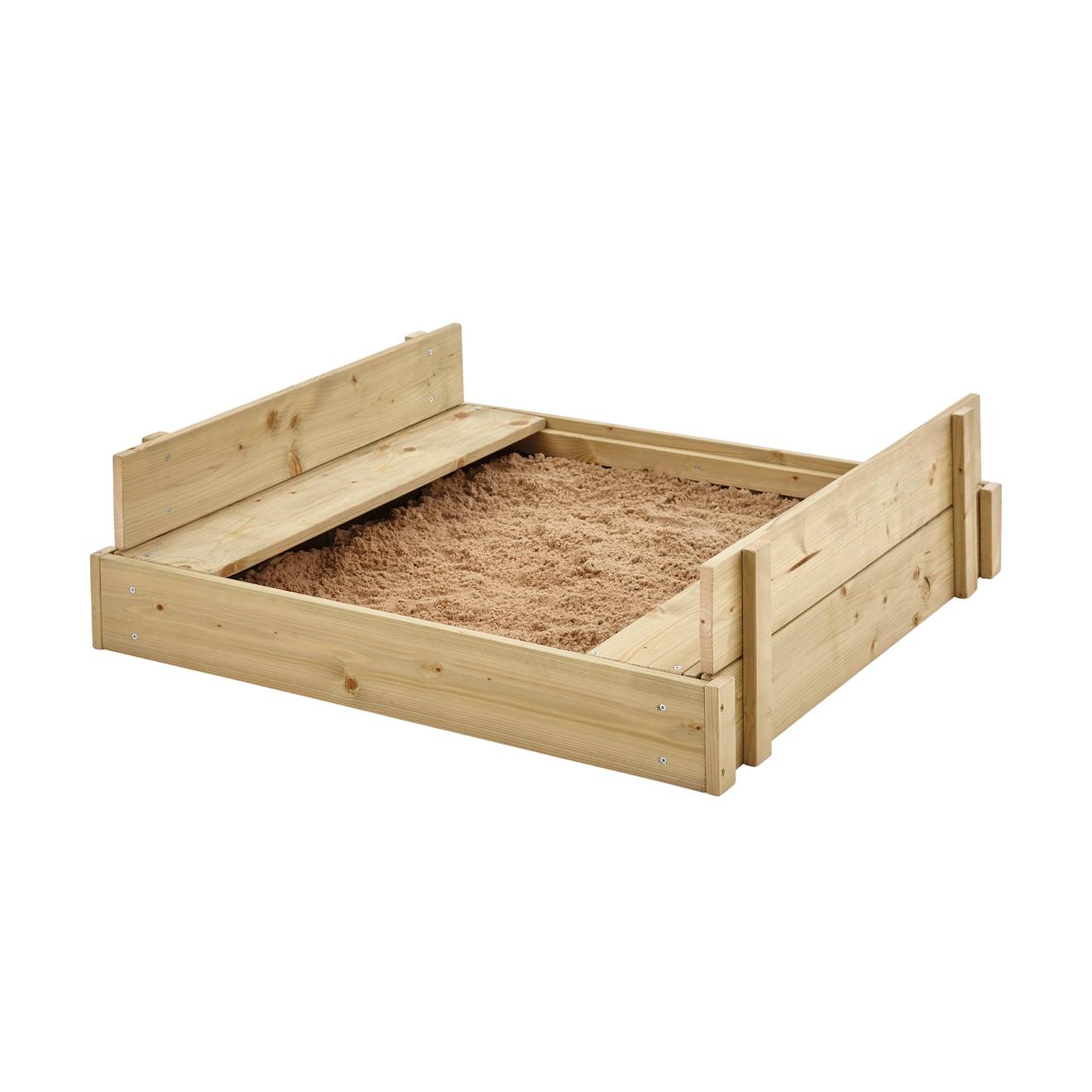 TP Toys - Bac À Sable Avec Bancs Intégrés Bois Fsc® Marron