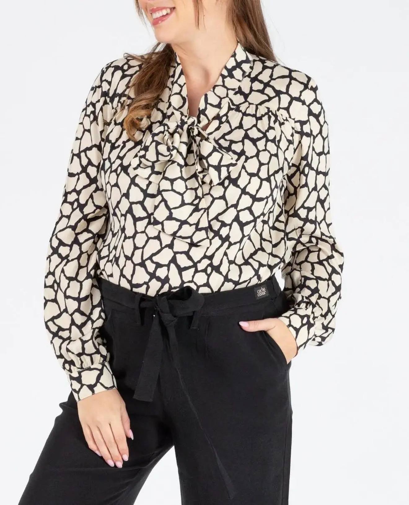 Blouse Lavallière De Grossesse Et D'allaitement Sophie Ivoire