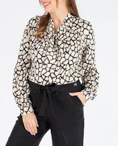 Vêtements de grossesse-Chemisier, tunique-Blouse lavallière de grossesse et d'allaitement sophie