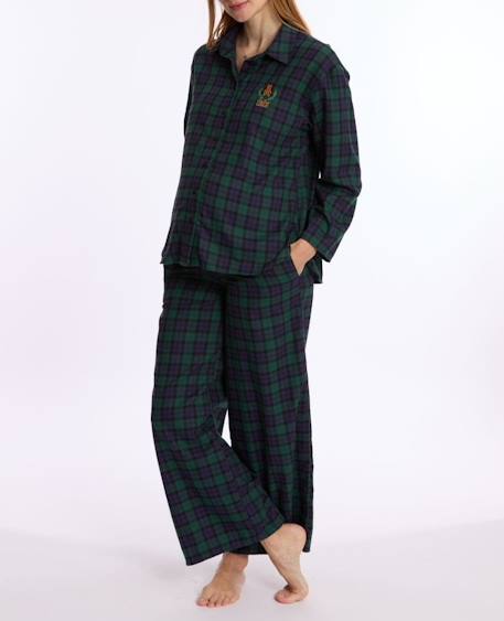 Cache Coeur - Pyjama De Grossesse Et D'allaitement Teddy Vert