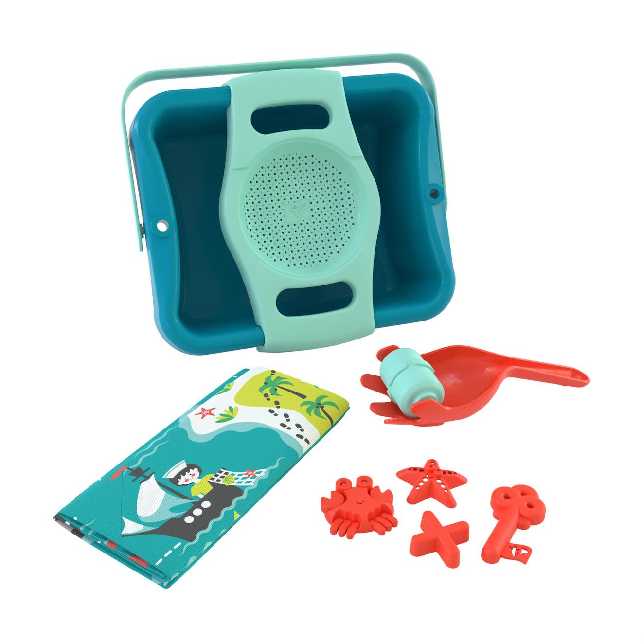 Kit D'acessoires Pour Bac À Sable Explorateur Plastique Bleu - Rouge - Jaune