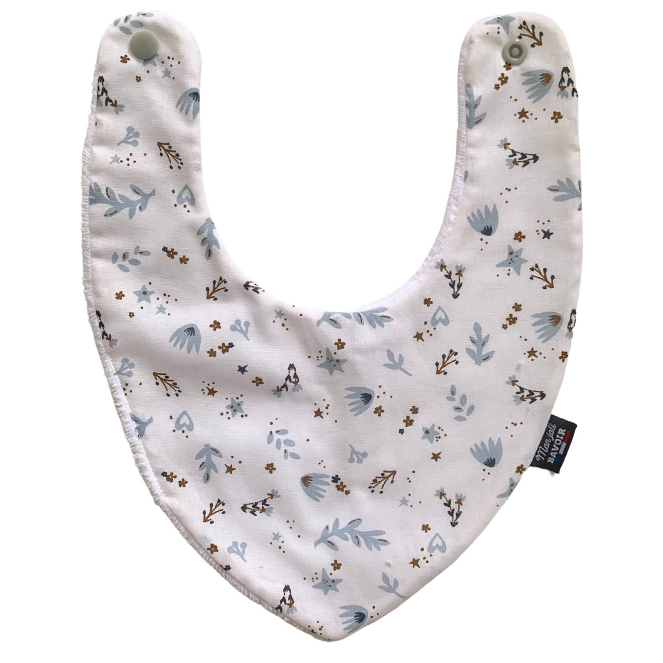 Bavoir Bandana (bleu Imprimé Feuilles) Feuilles D'hiver