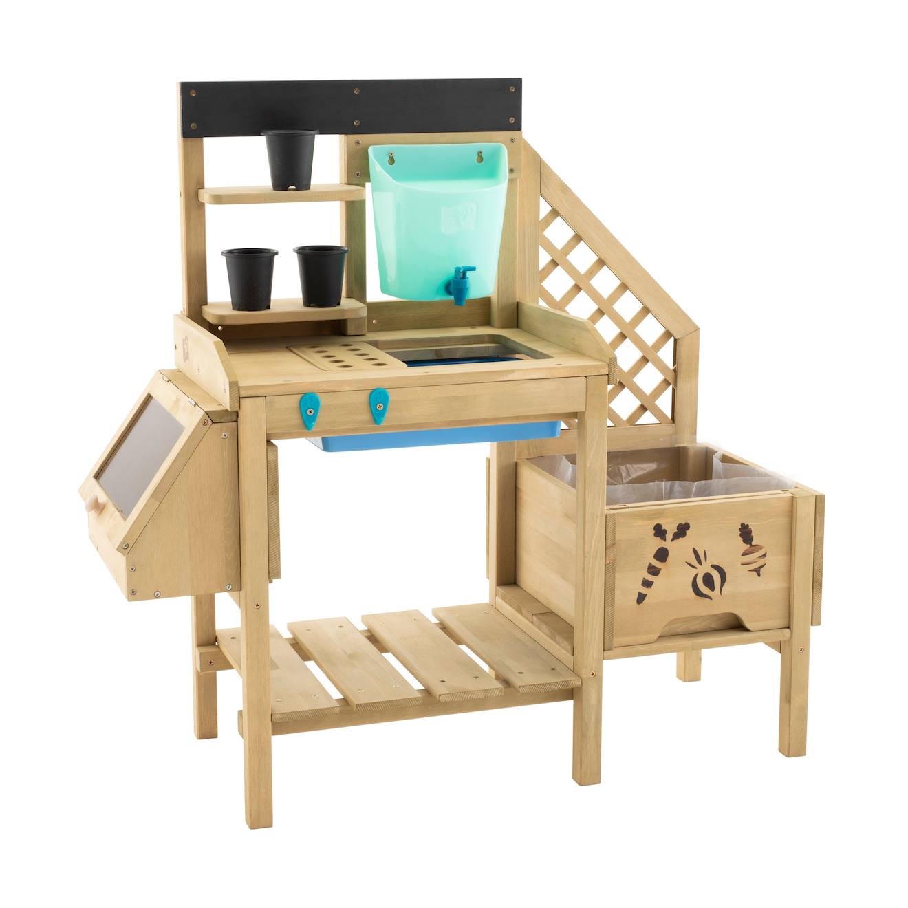 TP Toys - Table À Rempoter Pour Enfant Deluxe Bois Fsc® Marron - Bleu - Noir