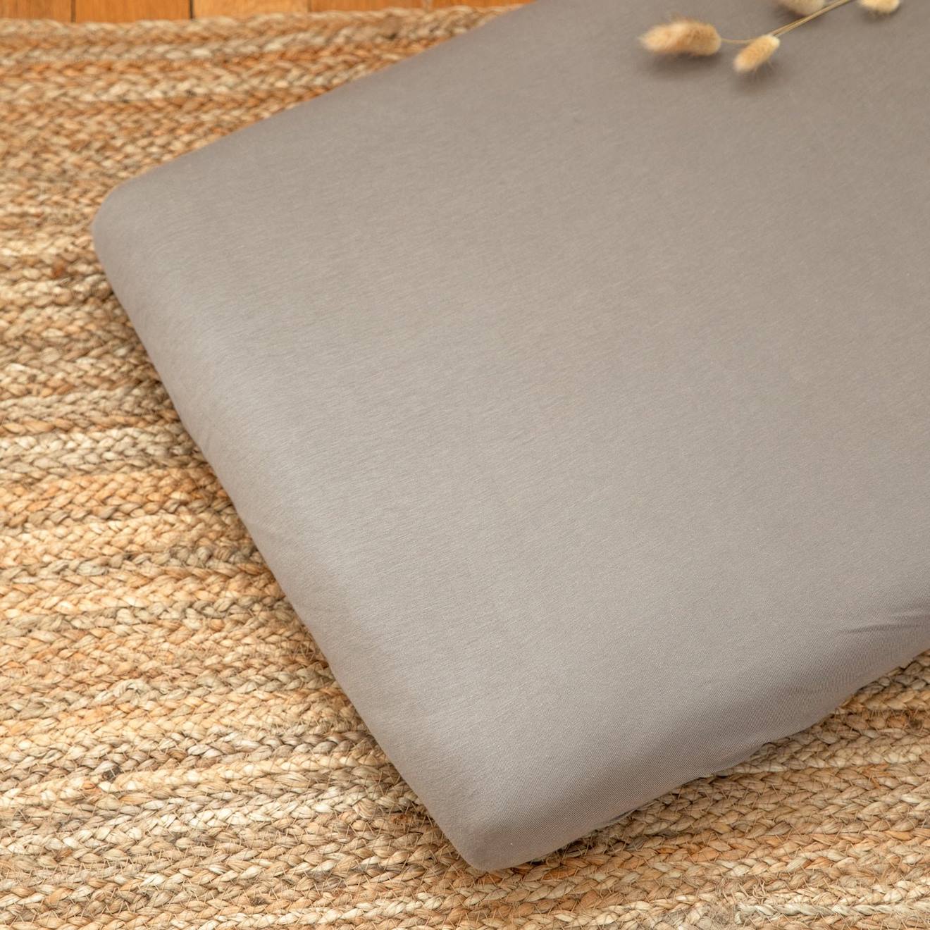 Kadolis - Drap Housse Coton Bio Jersey- Berceau Greige