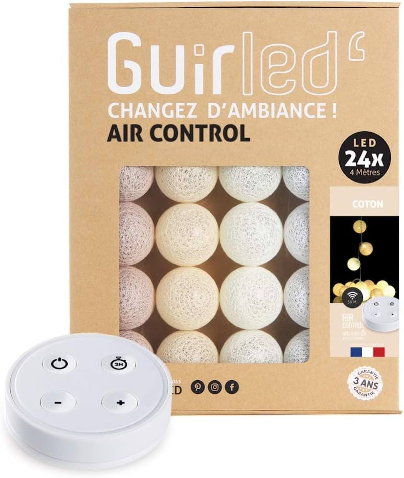 Guirlande Boule Lumineuse Led Usb Télécommandée Coton