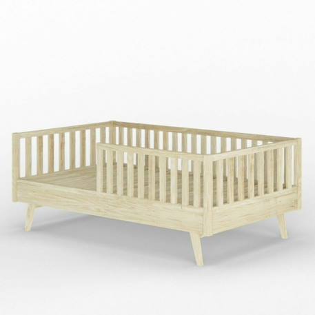 Lit enfant montessori bois massif romeo Blanc+Bois+Noisette 10 - vertbaudet enfant 