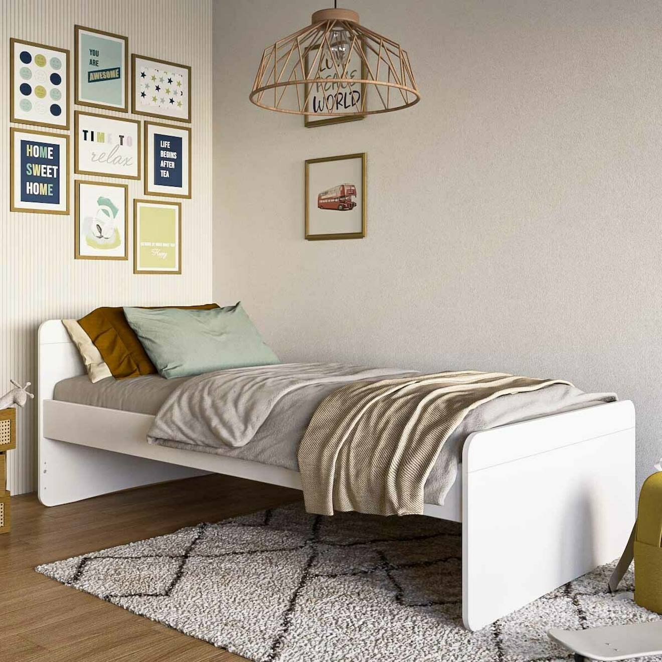 Lit Enfant Bois Massif Lilow Blanc