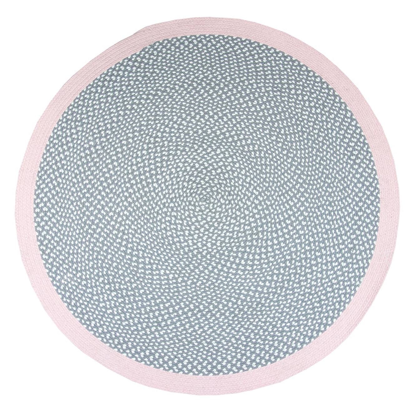 Tapis Chambre Enfant Coton Rond Brenda Rose