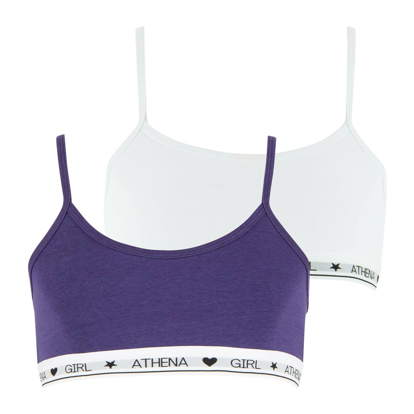 Lot De 2 Brassières Coton Ultra Doux Violet-blanc