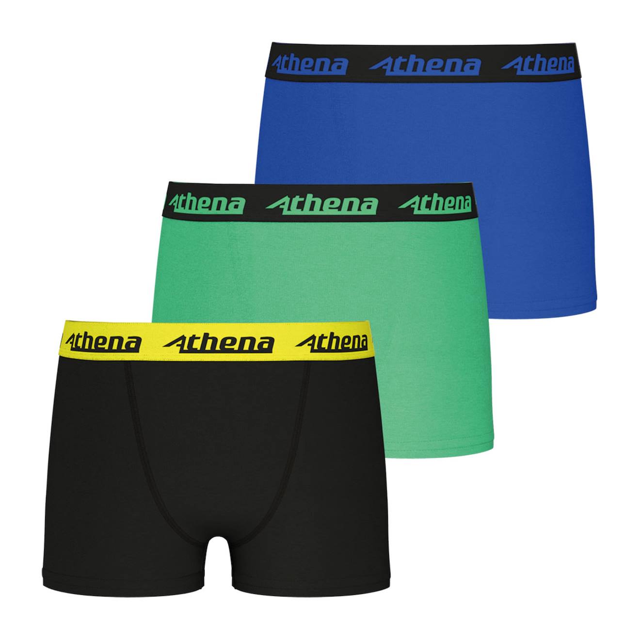 Lot De 3 Boxers Ecopack Trio Choc Noir-vert-bleu