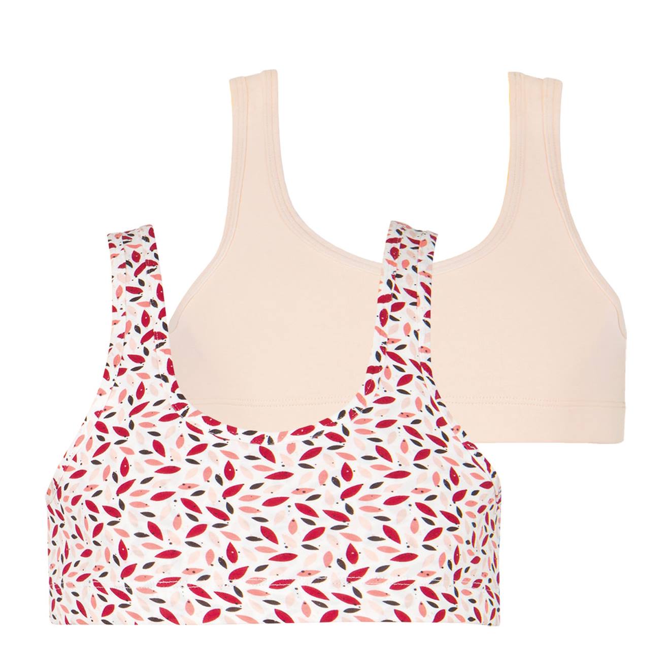 Lot De 2 Brassières Ecopack Floral-rose Poudre