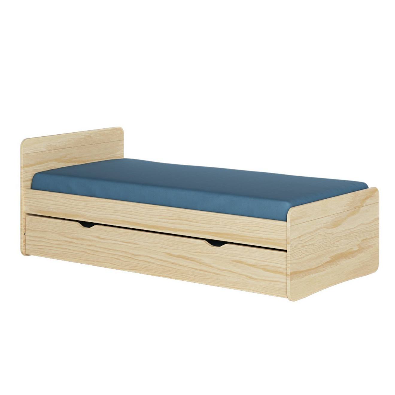 Pack Lit Gigogne Avec Matelas Bois Massif Lilow Bois