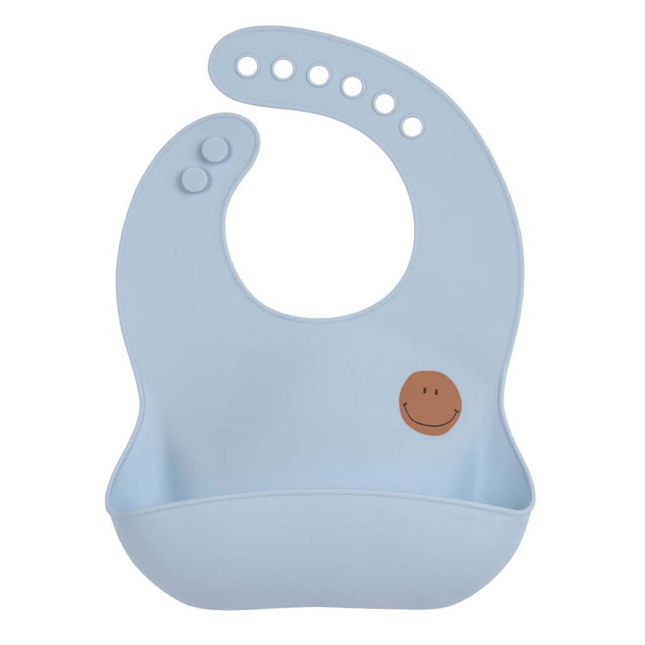 Bavoir En Silicone Happy Rascals - Smile Bleu