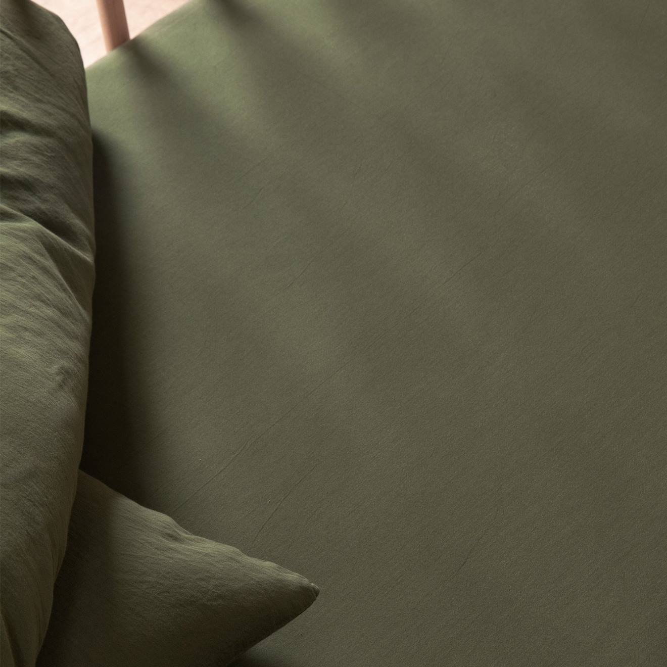 Drap Housse Bébé Satin De Coton Bio Lavé Cyprès